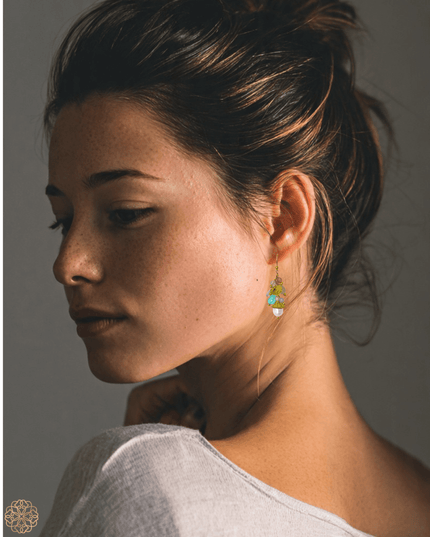 Colorful gemstone and pearl cluster earrings - Sundara Joon