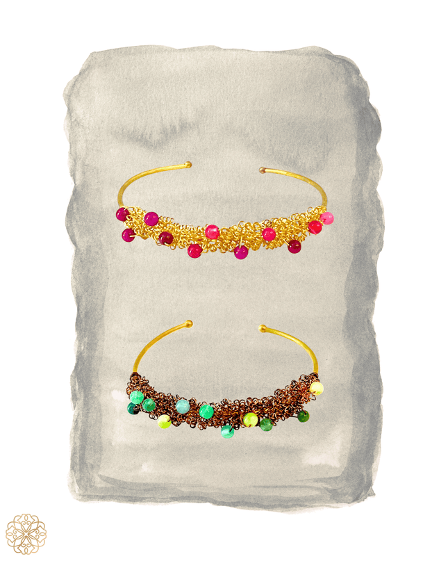 Colorful gemstone cuff bracelet with an organic look - Sundara Joon