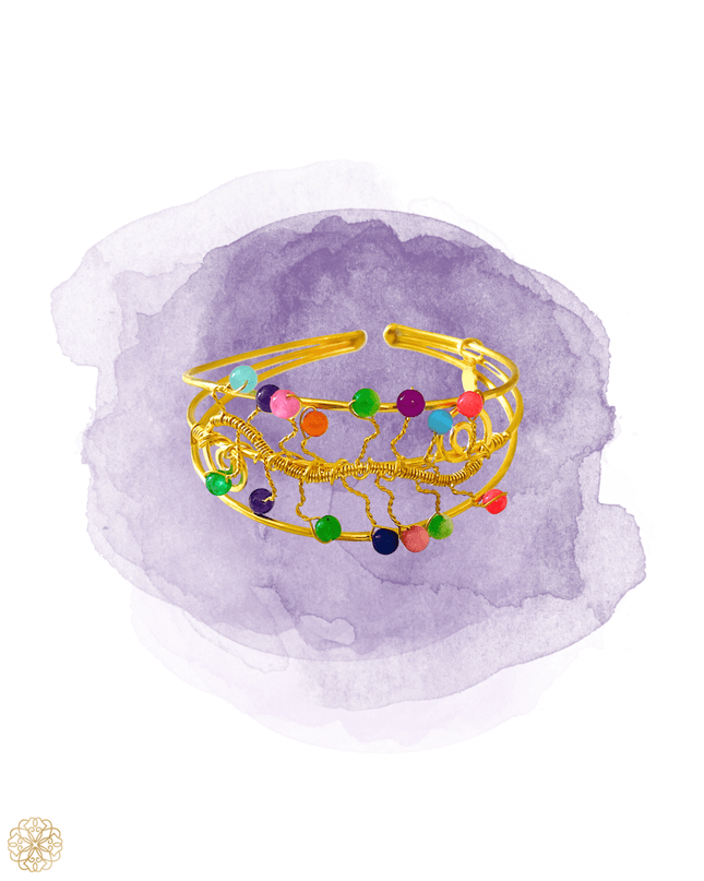 Colorful multi - colored gemstone cuff bracelet - Sundara Joon