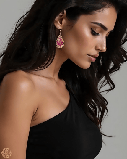 Colorful netted stone statement earrings - Sundara Joon