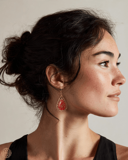 Colorful netted stone statement earrings - Sundara Joon