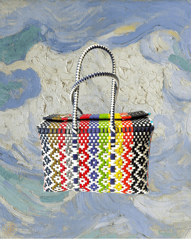 Colorful woven square tote - Sundara Joon