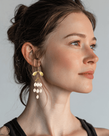 Cowrie shell drop earrings - Sundara Joon