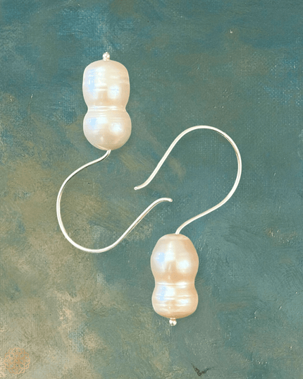 Baroque pearl silver drop earrings for chic look - Sundara Joon