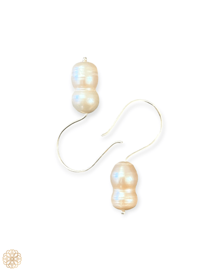 Baroque pearl silver drop earrings for chic look - Sundara Joon