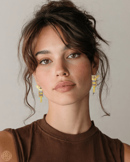 Dangling butterfly with gemstone earrings - Sundara Joon