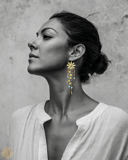 Dangling floral earrings - Sundara Joon