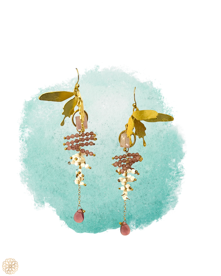 Whimsical gemstone butterfly and floral drop earrings at Sundara Joon