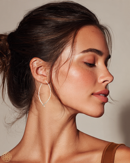 Darting back metal hoop earrings
