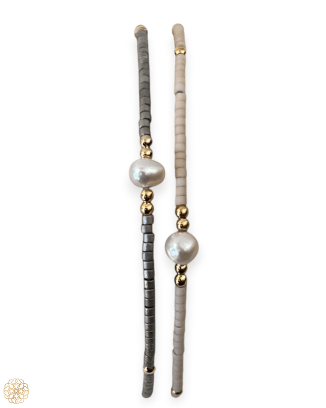Delicate beaded bracelet with pearl - Sundara Joon