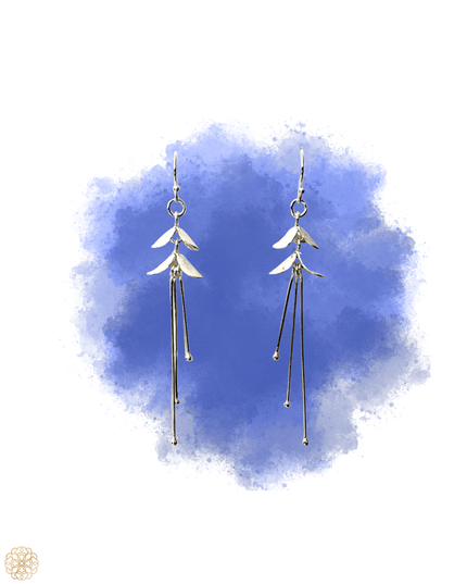 Delicate flower silver drop earrings - Sundara Joon