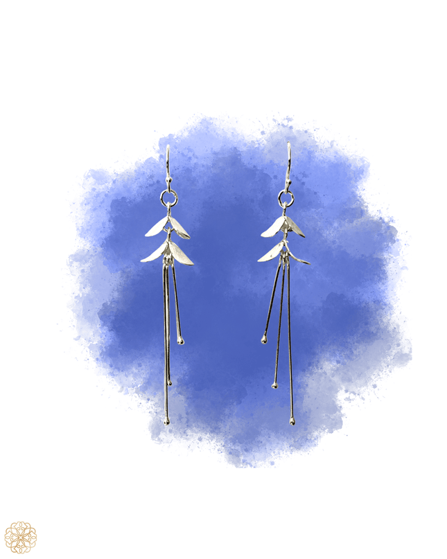 Delicate flower silver drop earrings - Sundara Joon