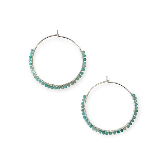 Delicate hoop earrings with colorful stones - Sundara Joon