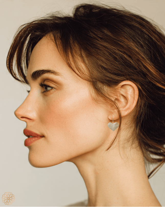 Delicate silver heart drop earrings - Sundara Joon