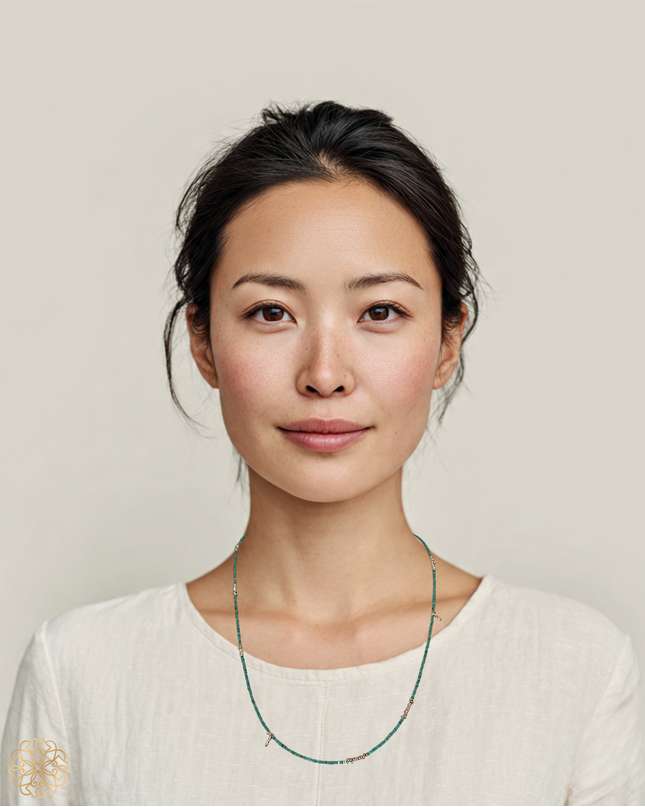 One-of-a-Kind Turquoise and Silver Beaded Necklace | Sundara Joon