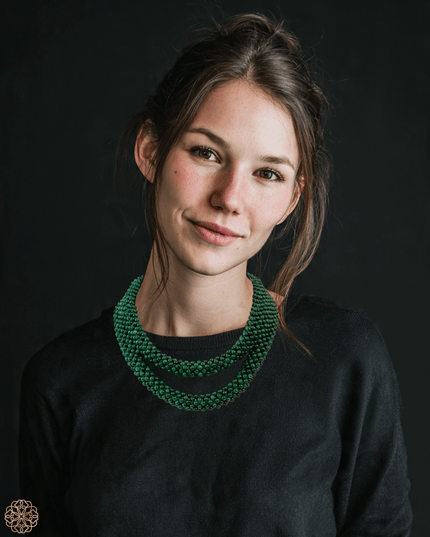 Double sided beaded malachite necklace - Sundara Joon