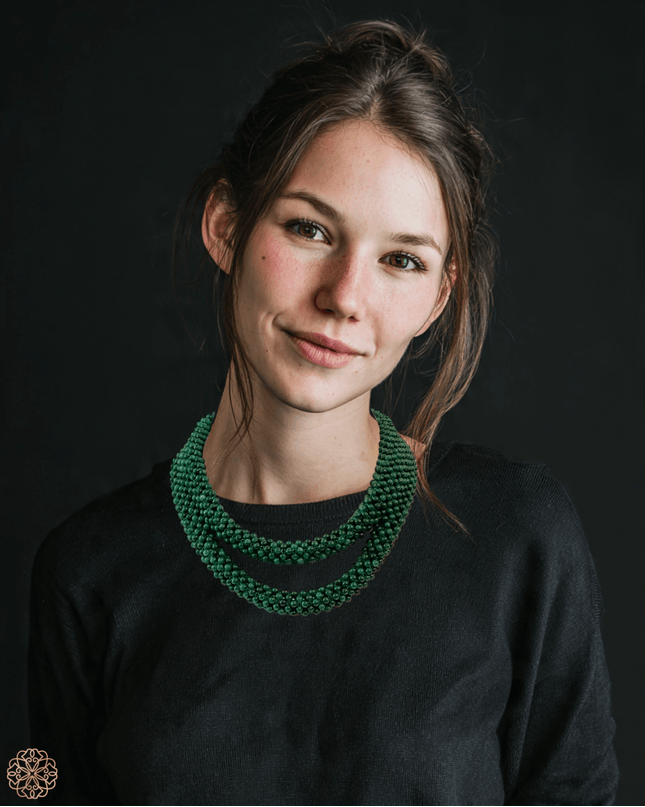 Double sided beaded malachite necklace - Sundara Joon