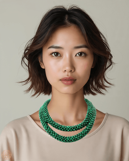 Double sided beaded malachite necklace - Sundara Joon