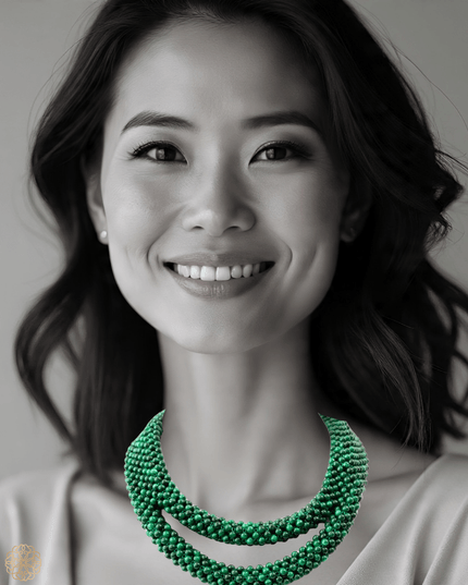 Double sided beaded malachite necklace - Sundara Joon