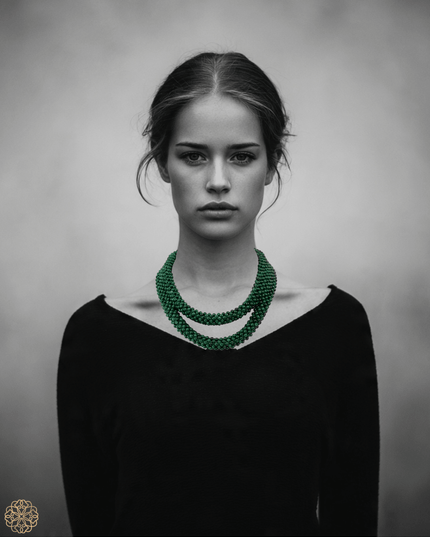 Double sided beaded malachite necklace - Sundara Joon