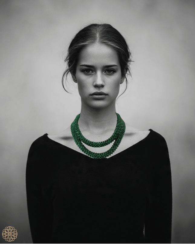 Double sided beaded malachite necklace - Sundara Joon