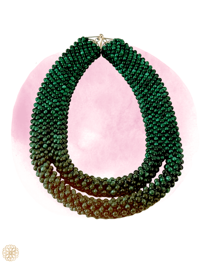 Double sided beaded malachite necklace - Sundara Joon