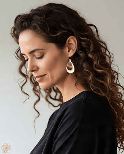 Double tear shaped drop earring - Sundara Joon