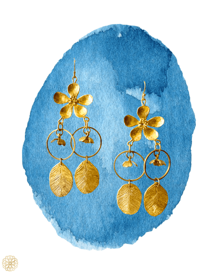 Dramatic floral statement dangling earrings - Sundara Joon