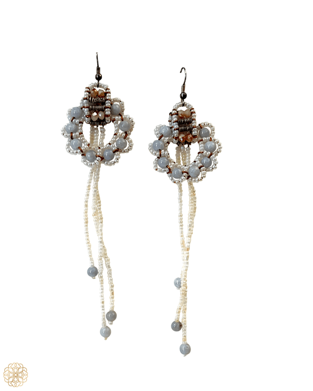 Dramatic larimar chandelier earrings - Sundara Joon