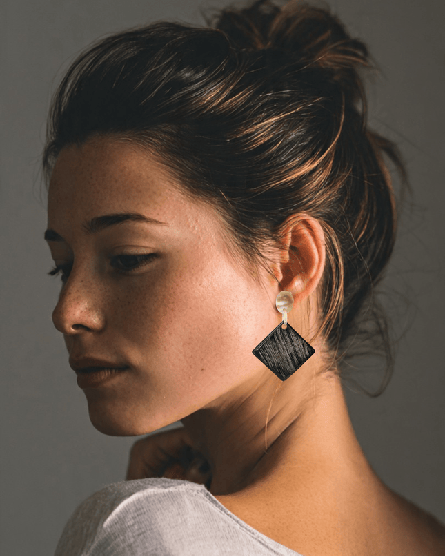 Drop earrings with geometric shapes - Sundara Joon