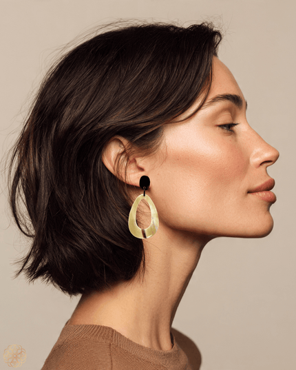 Drop tear shaped earrings in earth tone - Sundara Joon