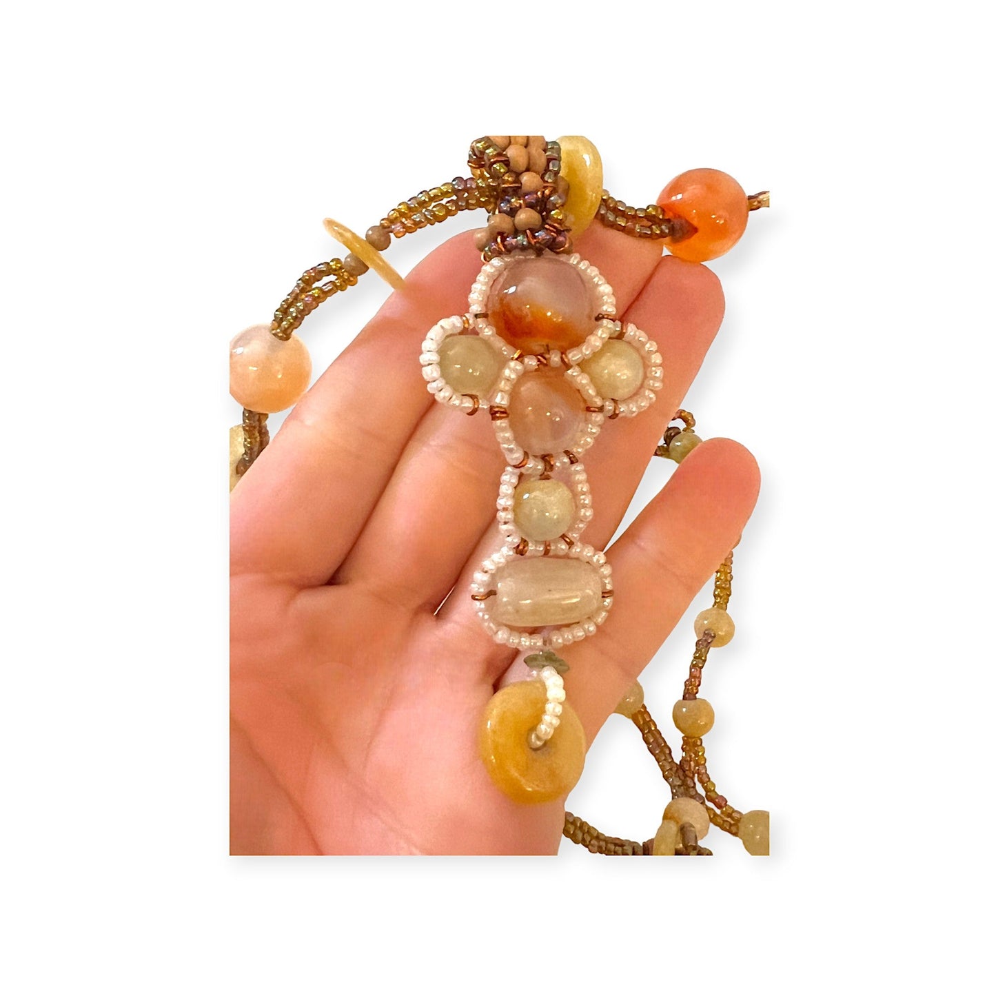 Earth tone amber pendant necklace - Sundara Joon