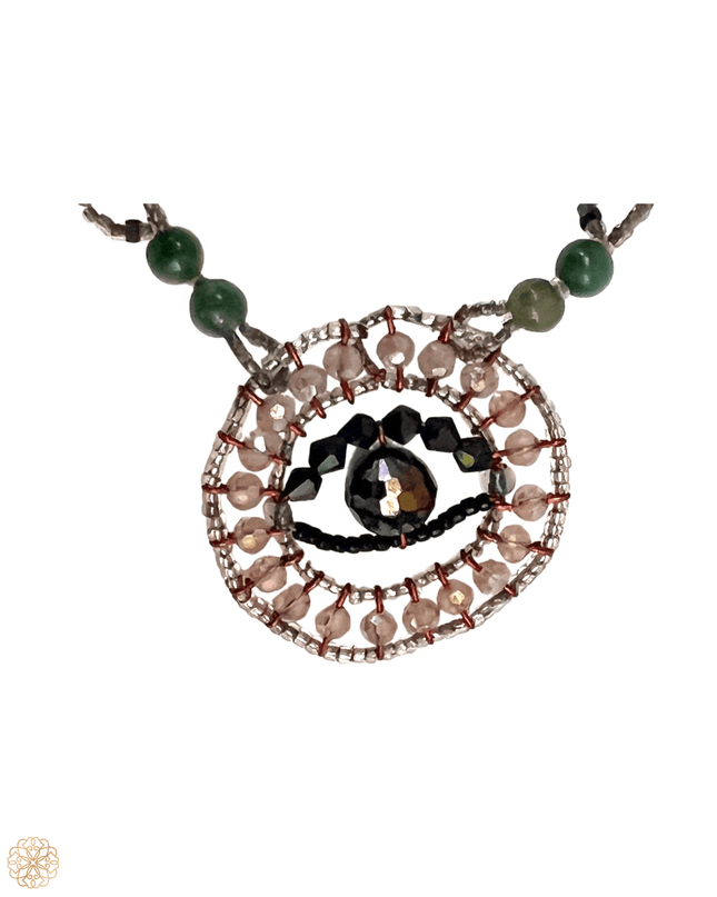 Evil eye jade necklace with crystals - Sundara Joon