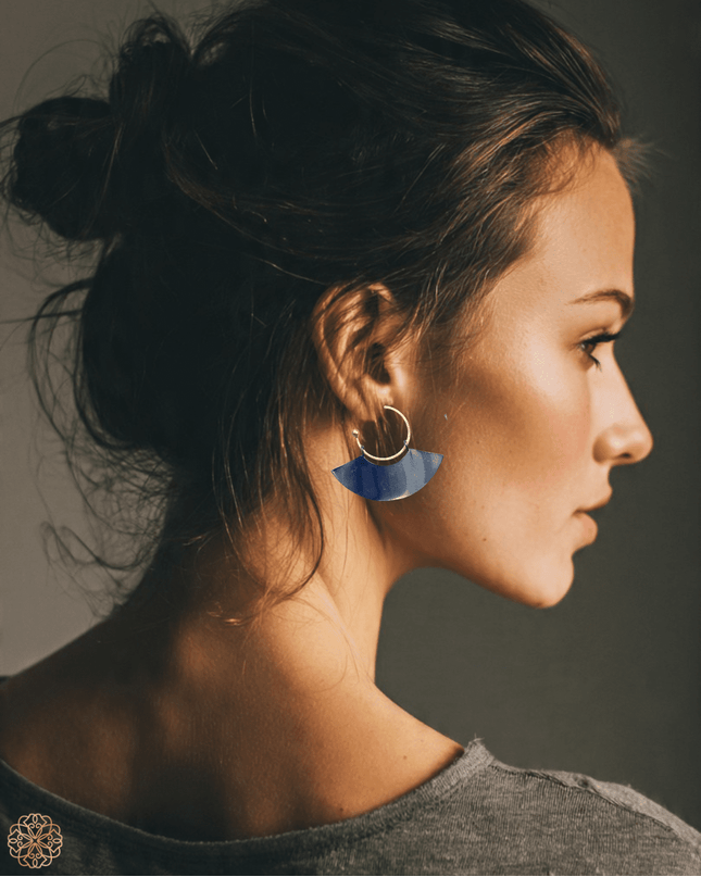 Fan shaped brass earrings - Sundara Joon