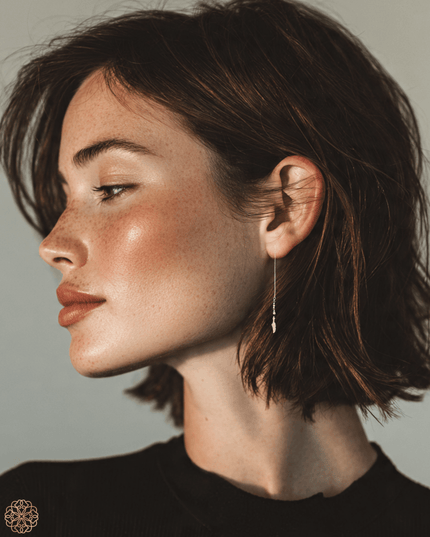 Feather chain silver earrings - Sundara Joon