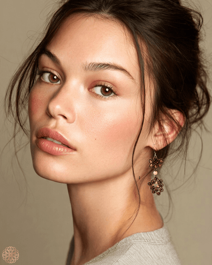 Floral amber drop earrings in earth tones - Sundara Joon