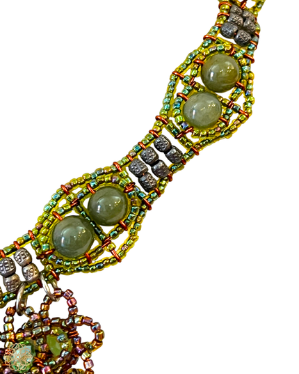 Floral choker length necklace with colorful gemstones - Sundara Joon