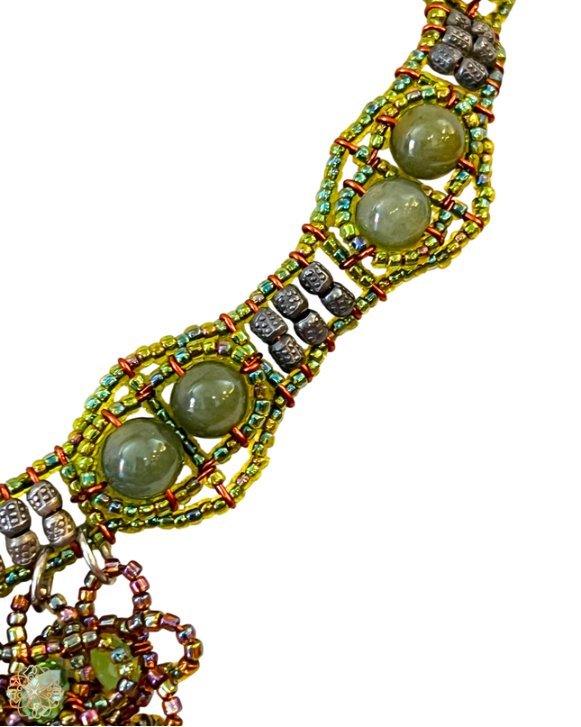 Floral choker length necklace with colorful gemstones - Sundara Joon