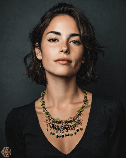 Floral choker length necklace with colorful gemstones - Sundara Joon