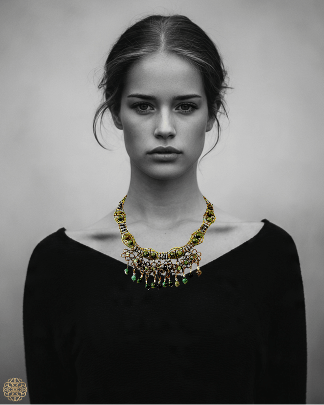 Floral choker length necklace with colorful gemstones - Sundara Joon