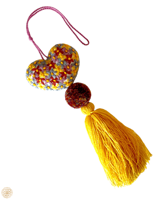 Floral door tassel made of fabric with bold colors - Sundara Joon