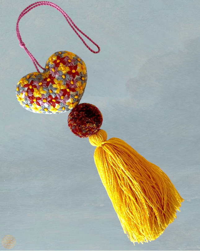Floral door tassel made of fabric with bold colors - Sundara Joon