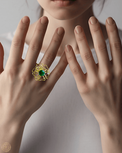 Floral inspired gemstone statement ring - Sundara Joon