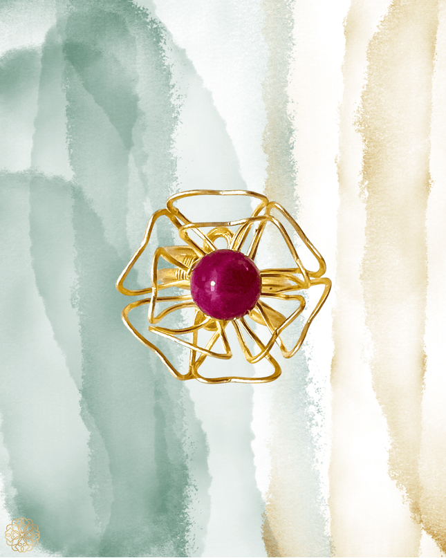 Floral inspired gemstone statement ring - Sundara Joon