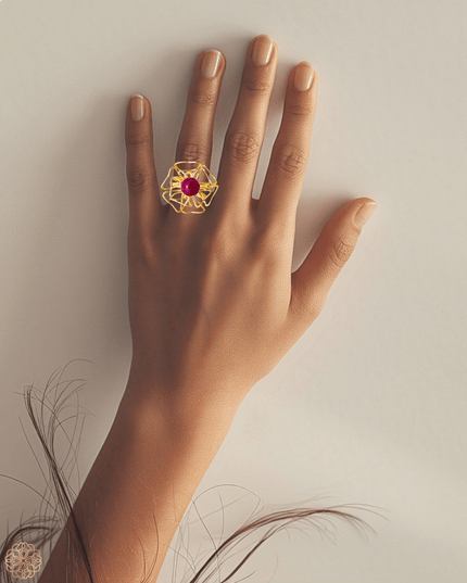 Floral inspired gemstone statement ring - Sundara Joon