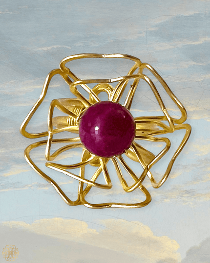 Floral inspired gemstone statement ring - Sundara Joon