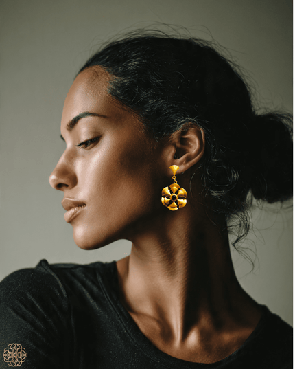 Floral onyx drop earrings - Sundara Joon