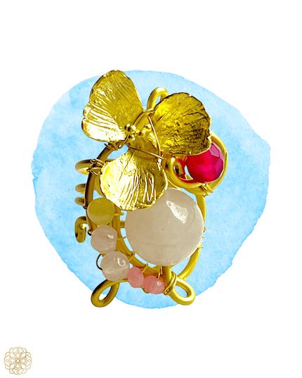 Floral statement rings with gemstone - Sundara Joon