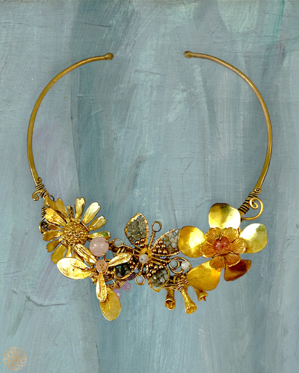 Beaded gemstone spring inspired choker necklace - Sundara Joon