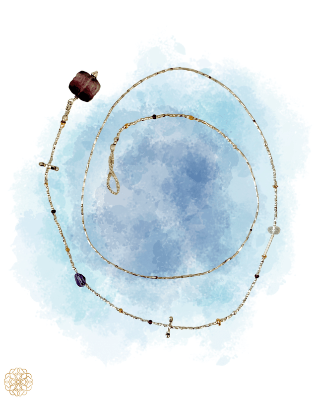 Fluorite and Silver Lariat Necklace - Sundara Joon